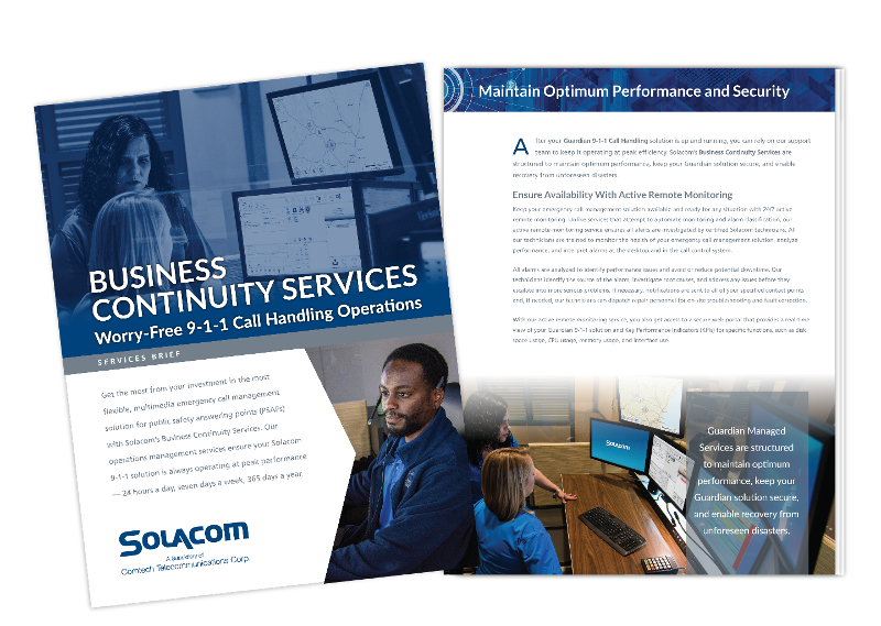 Business Continuity Services, a Solacom product brief