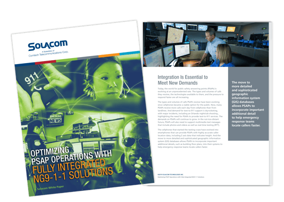Optimizing PSAP Operations with Fully Integrated NG9-1-1 Solutions, a Solacom white paper